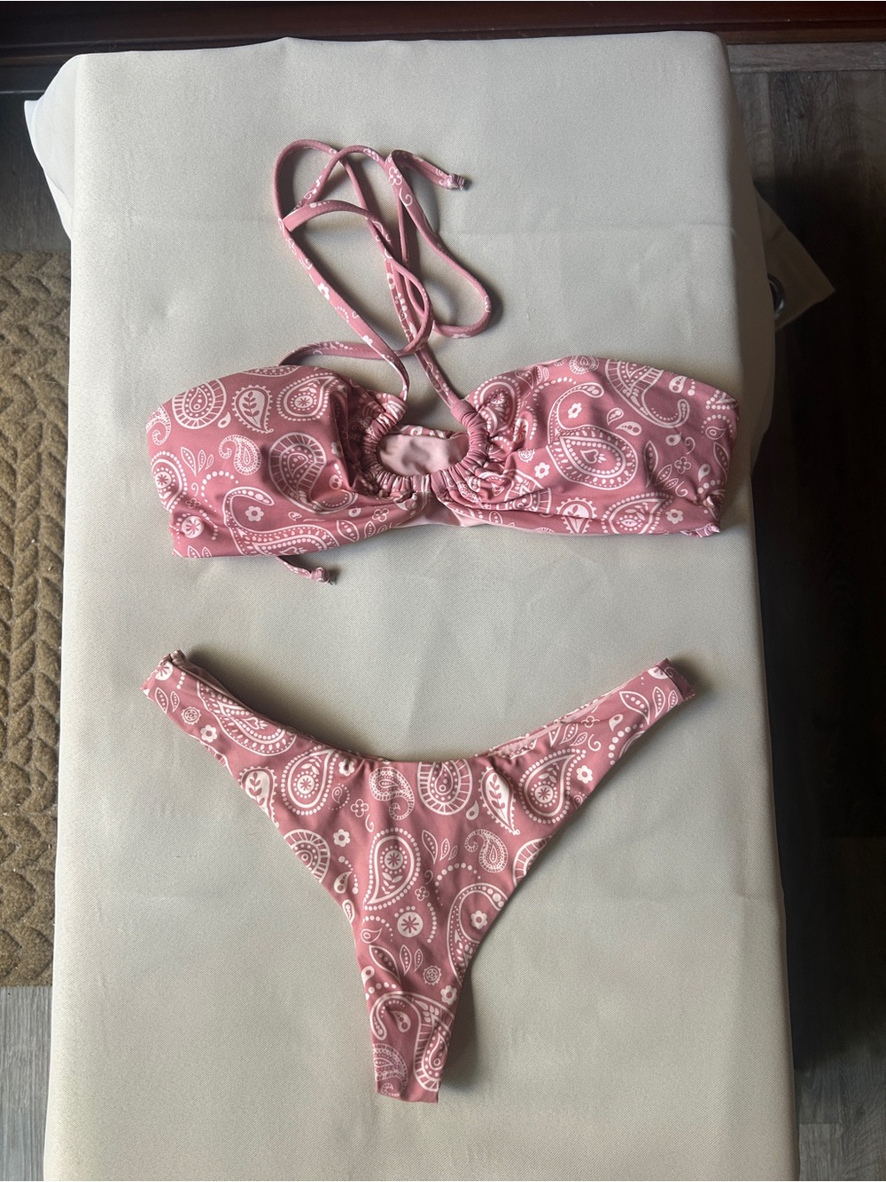 Dippin' Daisy's Rose Pink Paisley Bandeau Bikini